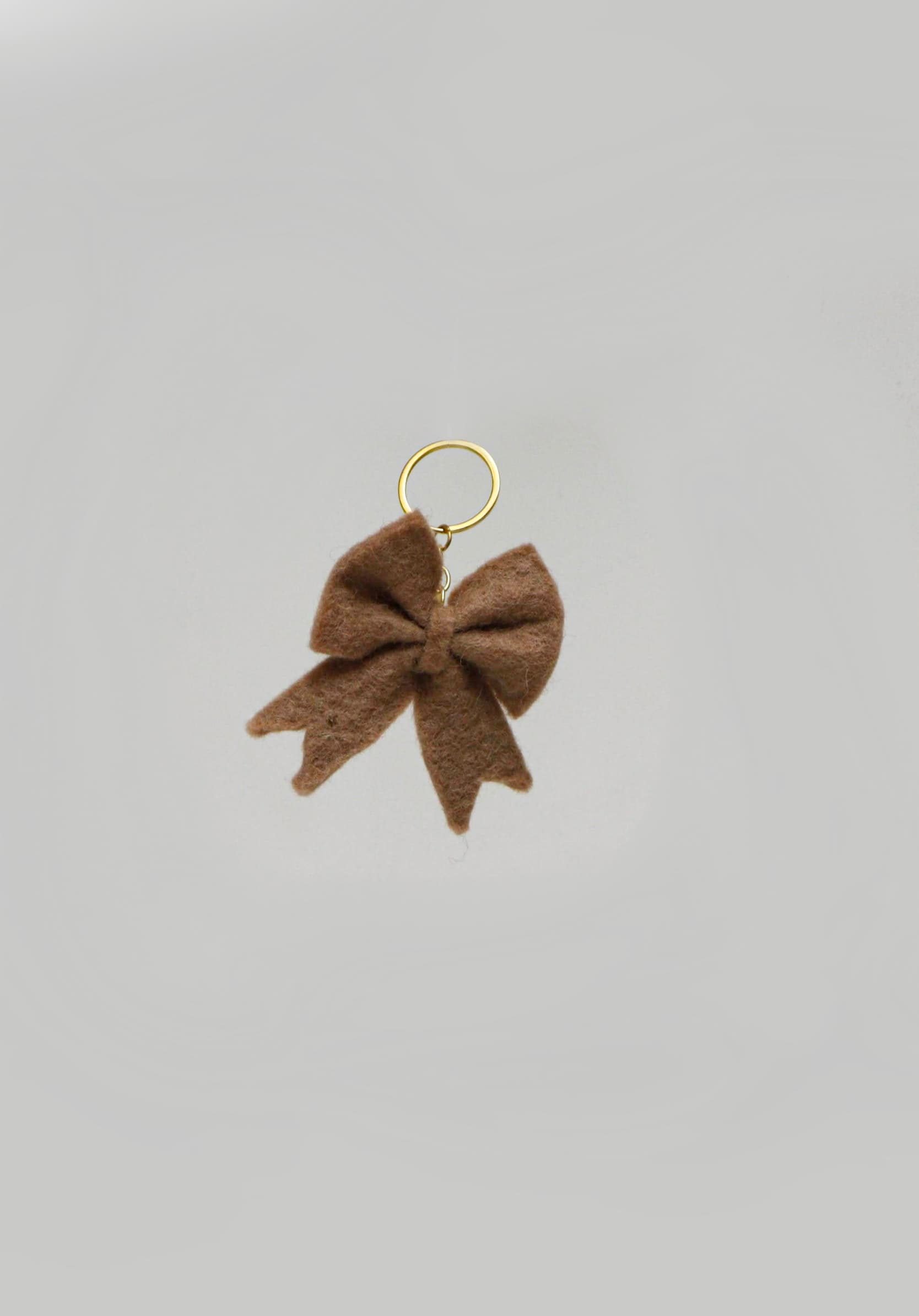 Mini Bow Keychain (Brown)