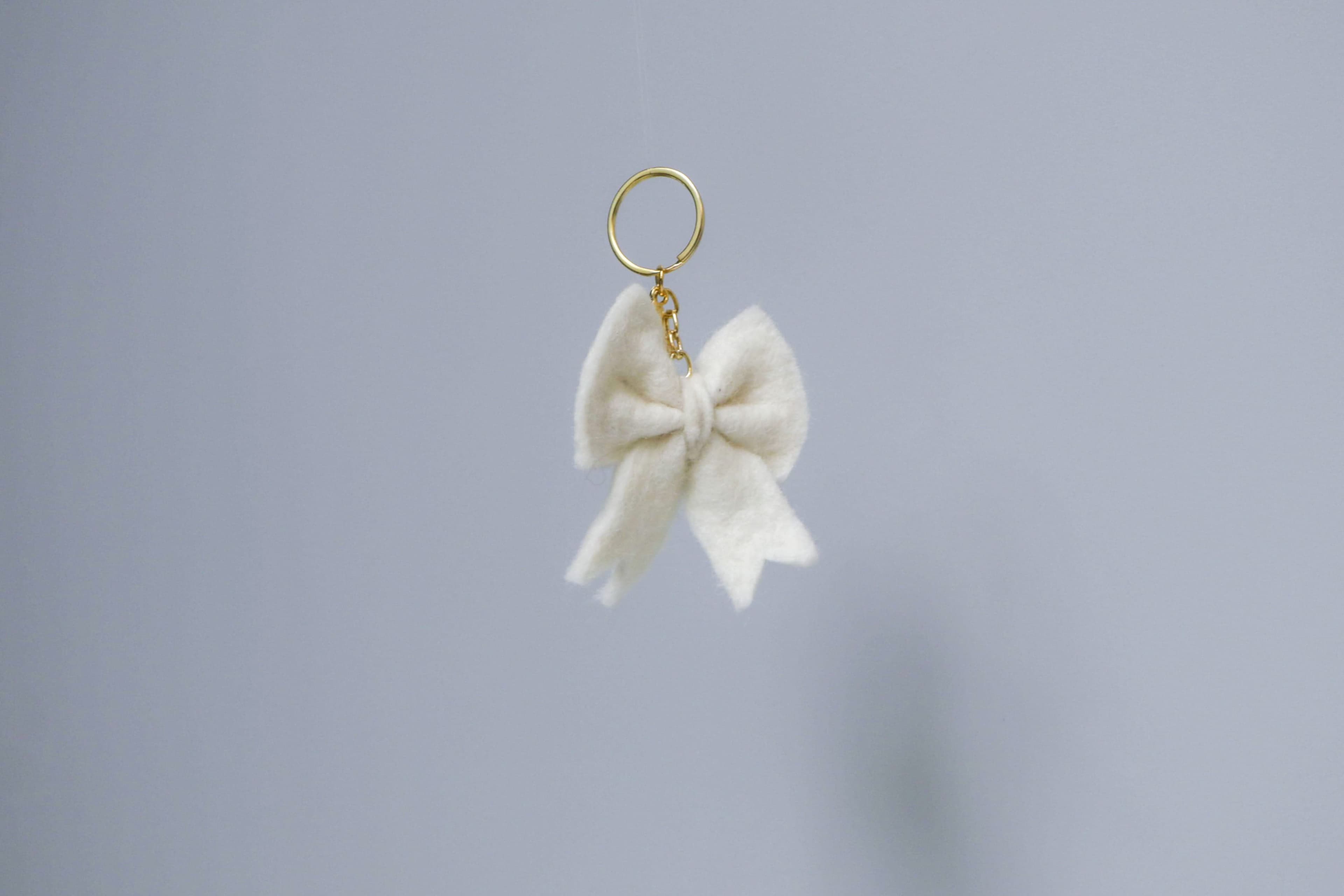 Mini Bow Keychain (White)